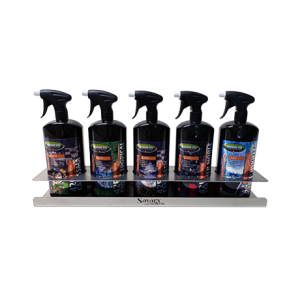 Support inox avec 5 parfums de 1 lt