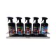 Support inox avec 5 parfums de 1 lt
