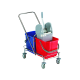 Chariot de panossage avec 2 seaux + presse (cap. 2 x 15 lt ou 2 x 25 lt)